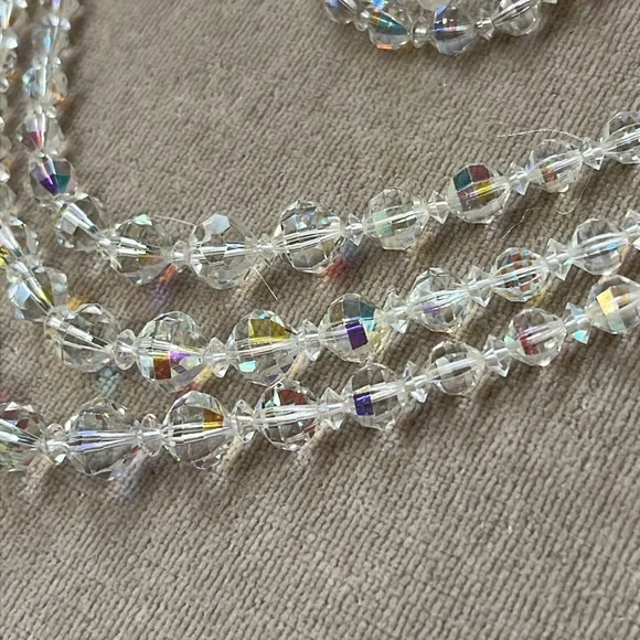 Vintage Laguna Set Necklace Bracelet Clip Earrings Aurora Borealis 1950s Parure - Picture 4 of 16